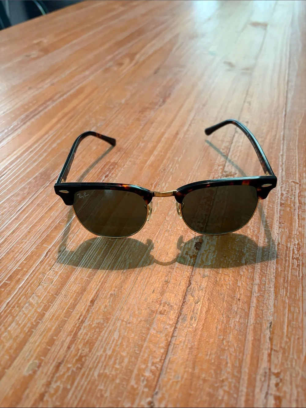 Ray-Ban Clubmaster Sunglasses in Tortoise and Dark Green